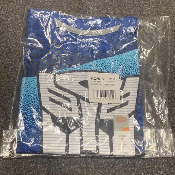 NWT Boys Jumping Beans Transformers Active Wear T-Shirt Blue Tee Top - Picture 2 of 2